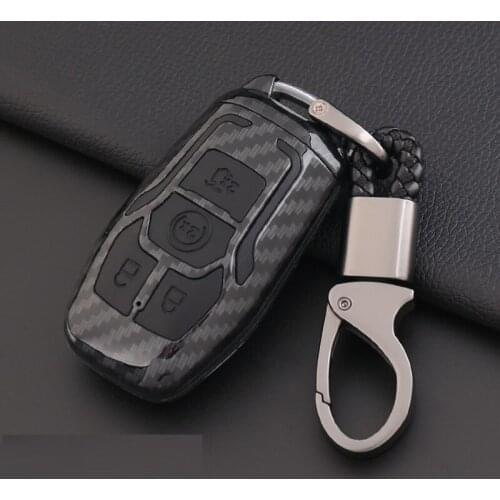 Carbon ABS Car Smart Key Case Fob Cover For Ford Fusion Mondeo Mustang F-150 Explorer Edge 2015 2016 2017 2018
