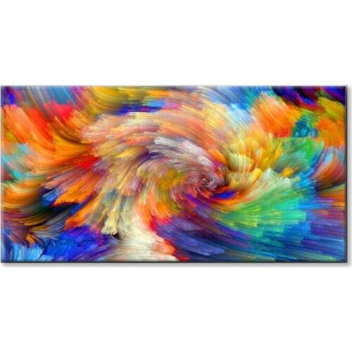 Rainbow Color Splash Oil Painting on Canvas Wall Pictures for Living Room Posters and Prints Modern Art Decor Unframe