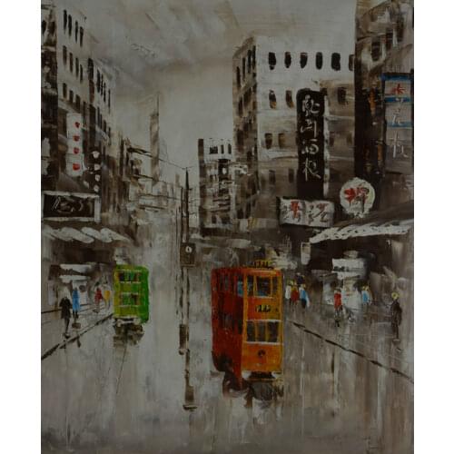 Paintings oil on canvas Abstract Knife hand painted Old s Hong kong art painting home decor Wall picture decoration