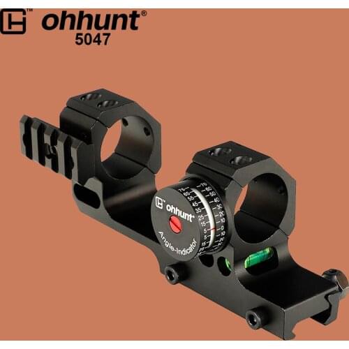 Ohhunt Hunting 24.5/30mm Offset Bi-direction Picatinny Weaver Rail Mount Rings with Angle Cosine Indicator Kit and Bubble Level