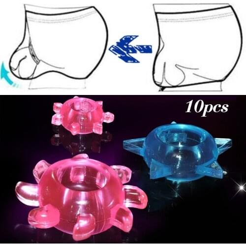 10PCS Men Silica Gel Rings Sexy Underwear Cockring Reusable Thong Underwear Sexy Male Transparent Soft High Elastic Underwea