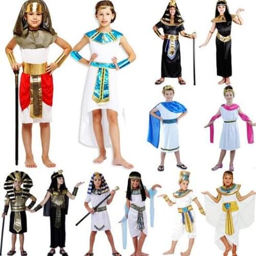 Hot Parent child clothing Male female Pharaoh Egypt cosplay Adult Halloween costumes Kids Egyptian Pharaoh greek goddess costume