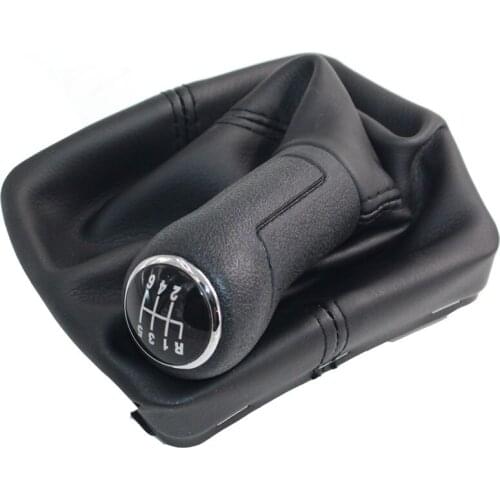 For VW Polo 9N 9N2 Car Styling 5 Speed Gear Shift Knob Gaitor Leather Boot
