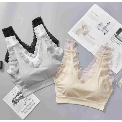 Summer Lac Underwear Thread Ice Silk Beauty Back Without Steel Ring With Chest Pad Gathered Wrapped Chest Tube Top