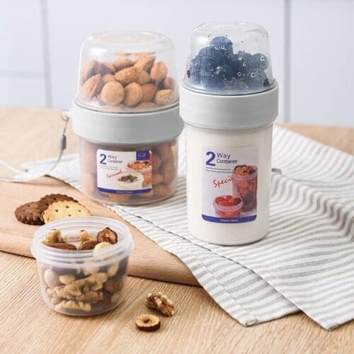 Kitchen Double-layer Fresh-keeping Storage Box Outing Lunch Box Yogurt Nut Preservation Dining Cup Portable Bento Accessories