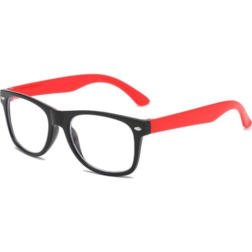 Square Anti Blue Light Kids Glasses Children Boys Girls Computer Optical Frame Rivets Reflective Blocking Eyeglasses Clear Lens