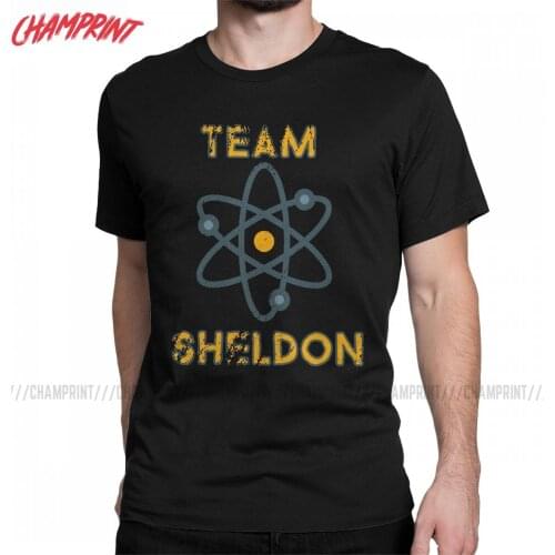 Mens Team Sheldon The Big Bang Theory T Shirts TV Show Cotton Clothes Vintage Short Sleeve O Neck Tee Shirt 4XL 5XL T-Shirt