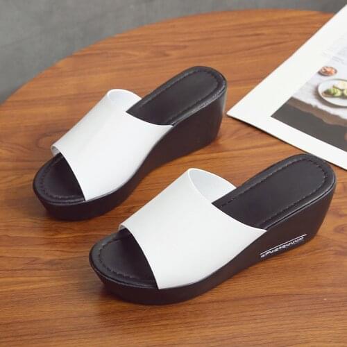 Platform Wedges Slippers Women Sandals 2021 New Female Shoes Fashion Heeled Shoes Casual Summer Slides Slippers Women