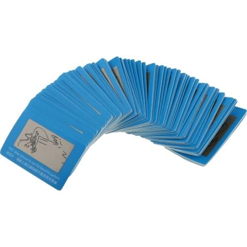 Set of 100pcs Professional Hard Lens Test Card For Sunglasses Lens Polarized Testing Blue Grey