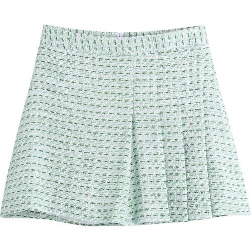 JC·KILIG 2021 New Socialite Temperament High Waist Texture Show Thin Wide Pleated Hip Wrap Skirt B1419