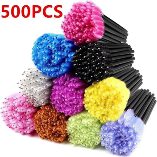 Disposable Mascara Wands Applicators 100/300/500PCS Multicolored Eyelash Eyebrow Brushes, Cosmetic Brush Makeup Tools
