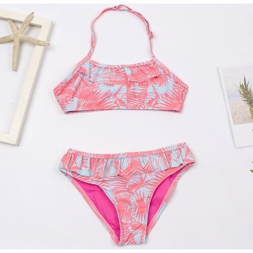 7-14 Years Kids Girls Bikinis 2020 New Falbala Girls Swimwear Swimsuit Kids Bikini Summer Children Biquini Infantil Bathing Suit