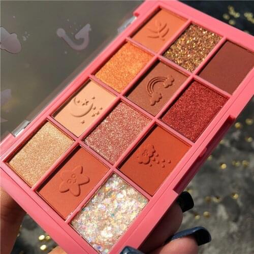 12 Colors Eyeshadow Palette Cosmetics Matte Pigment Eye Shadow Pallete Metallic Diamond Makeup Palette Make Up Shadows TSLM3