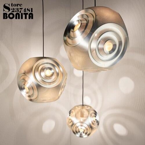 Italian design Stainless steel ball droplight Irregular geometric shadow pendant lighting Space ball hanging lamps dining room