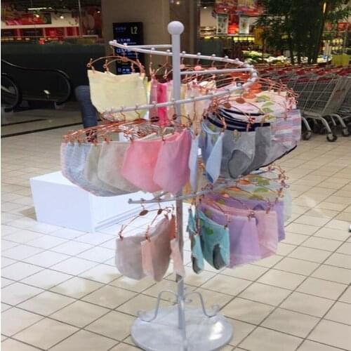 Underwear shelf floor type anti slip circular iron clothing Zhongdao shelf underwear rack bra rack underwear display rack