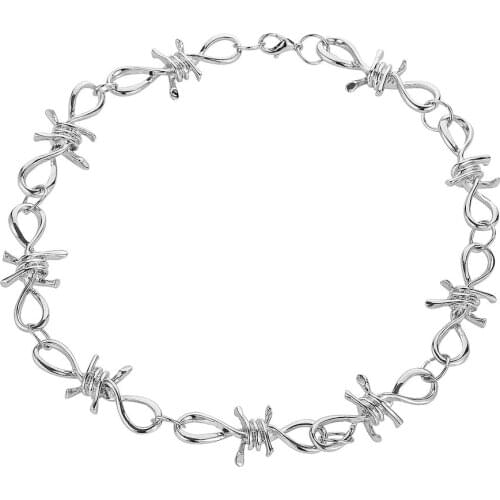 Small Wire Brambles Iron Unisex Choker Necklace for Women Men Hip-hop Gothic Punk Barbed Wire Chain Choker Accessories Gifts