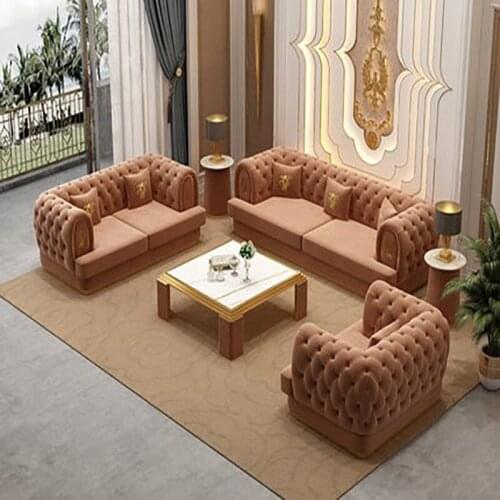 Light luxury frosted leather sofa high-end living room luxury villa large size post-modern Bentley sofa first layer cowhide