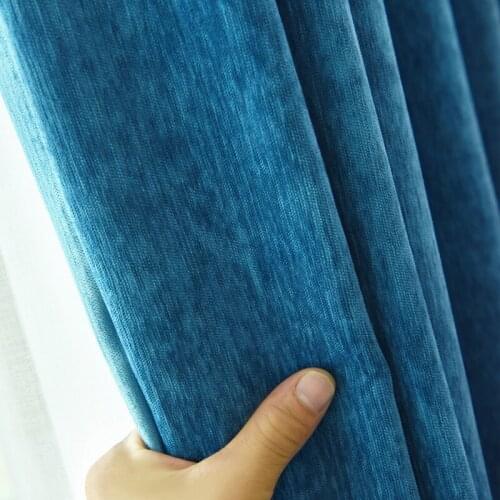 Chenille Curtain Nordic Minimalist Shade Curtain for Living Room Bedroom Thick Cloth Beaded Curtains
