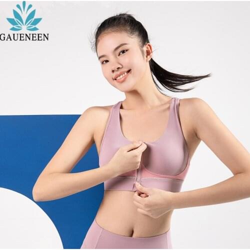 GAUENEEN Zipper Sports Bra Fitness Tank Top Women Sportswear Sport Top Bras for Fitness Gym Female Underwear Running Push Up Bra