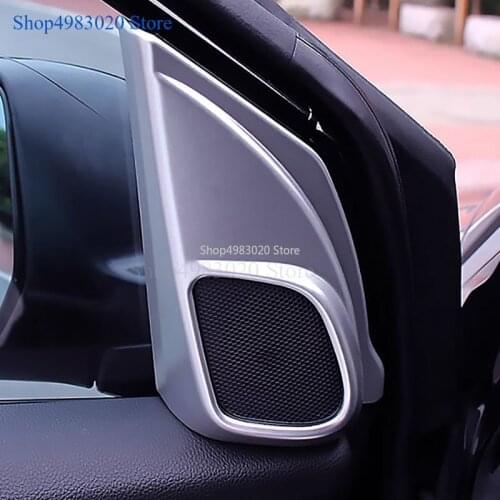 Car Styling 2Pcs ABS Chrome Front A Pillar Door Stereo Speaker Decoration Trim Frame Cover For Honda CRV CR-V 2012-2015 2016