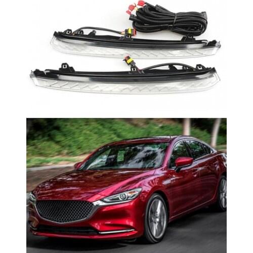 JanDeNing Car Front Bumper LED Fog/Driving Lights Fog Lamp +Switch+Harness For Mazda Atenza 2019 2020