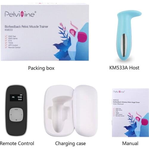 EMG Biofeedback Vaginal Probe KM533 With APP Control & Bluetooth Connection With Wireless Charger Female Pelvic Muscle Trainer