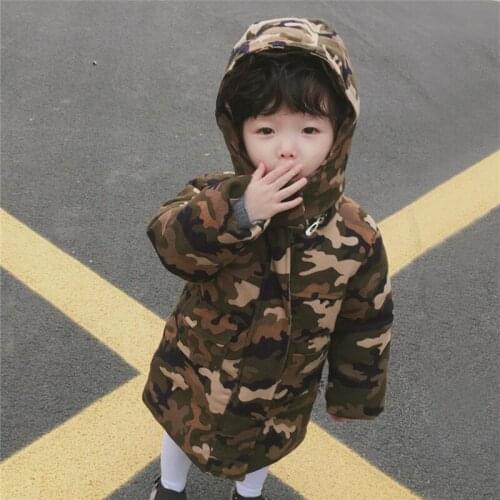 Tonytaobaby Winter Wear New Boys and Girls Jacket Camouflage Cotton Padded Clothes Thickened Boys Coats Winter