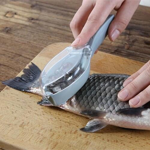 1Pc Fish Skin Brush Scraping Fishing Scale Brush Graters Fast Remove Fish knife Cleaning Peeler Scaler Scraper With Knife Device