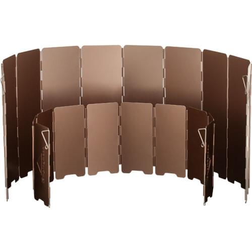 10 Plate Bronze-coloured Folding Outdoor Camping Cooking Gas Stove Windshield Aluminium Alloy Wind Screen Cooking Shield