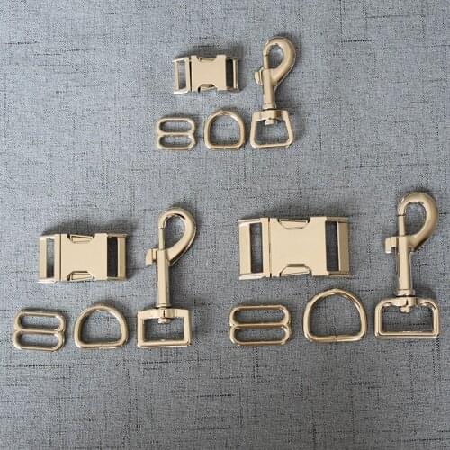50 Sets 15mm 20mm 25mm Silver Webbing Metal D Ring Sider Belt Buckle Snap Clip Hook For Pet Dog Collar Lobster Clasp Accessory