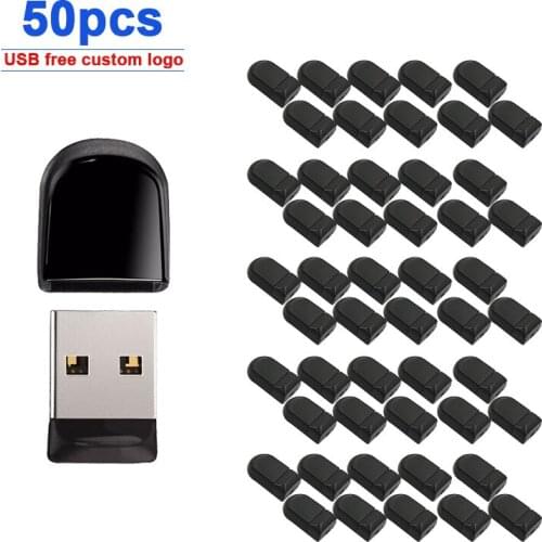 50pcs/lot metal Mini memoria usb flash drive 32GB pendrive 128GB 64GB waterproof 16GB 8GB flash usb 2.0 cle usb free logo