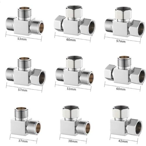 G1/2 "Pure Copper Thickening Electroplated Internal and External Thread Movable Joint Water pipe fittings for bathroom kitchen