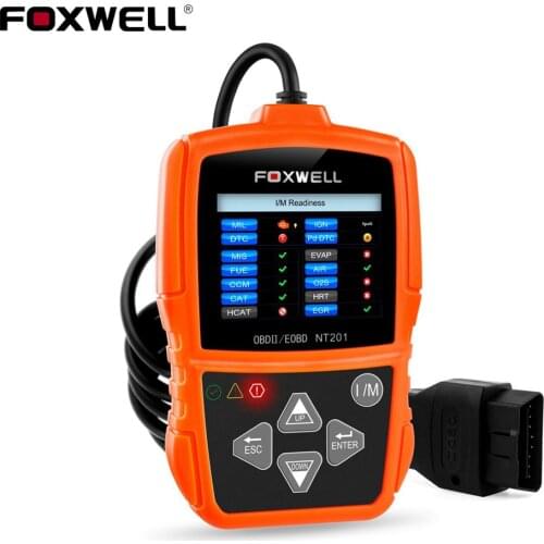 Foxwell NT201 EOBD OBD2 Car Automotive Scanner Engine Light Fault Code Readers I/M Readiness LIVE Date OBD2 Diagnostic Tool