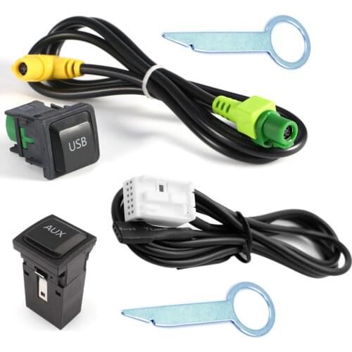 Biurlink RCD510 RNS510 RNS315 RCD310 RCD300 Car AUX USB Adapter Audio Cable Switch Plug for Volkswagen Passat CC Golf POLO