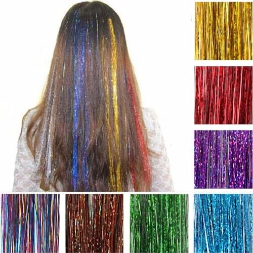 Tinsel Sparkle Long 100cm Holographic Hairpin Laser Dazzles Hair Glitter Extensions