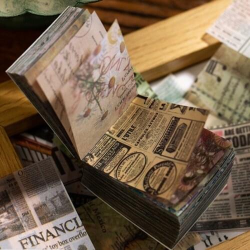 365Sheets Creative Sticky Note Memo Pad Sulfuric Acid Paper Material Book Vintage Collage Journal Decoration Stationery School