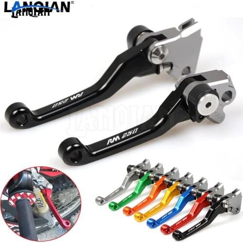 CNC Laser Printing Motorcycle Dirt bike Pivot Brake Clutch Levers For SUZUKI RM250 1996-2003 With RM 250 LOGO Accessories