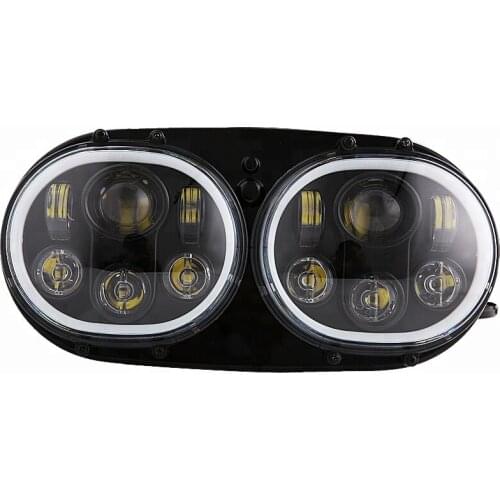 For Harley road glide double headlights motorcycle led headlights 5.75 inch led twin headlights for road glide '98-'13