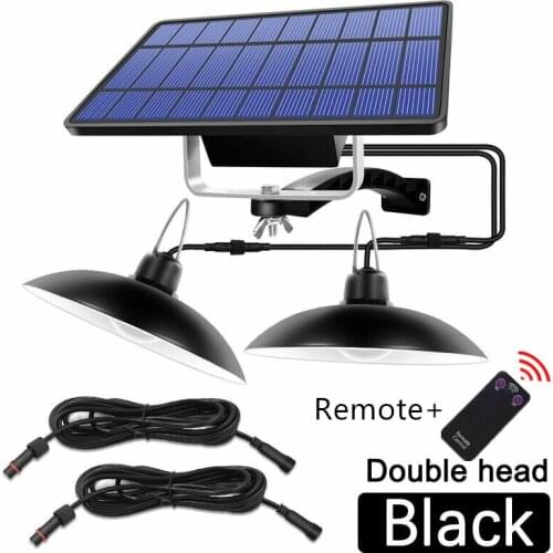 Double Head Solar Pendant Light Outdoor Indoor Solar Lamp With Line Warm White/White Lighting For Camping Garden Yard