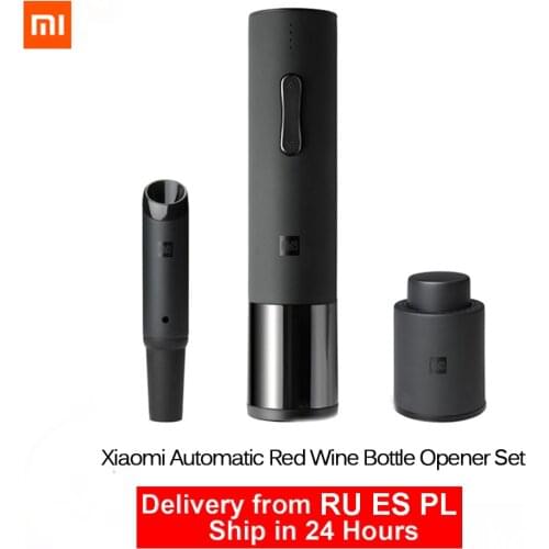 Original Xiaomi Automatic Red Wine Bottle Opener Stopper Fast Decanter Set Stopper Electric Corkscrew Foil Cutter Cork Out Tool
