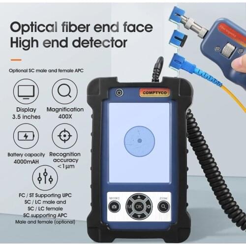 AUA-400 Fiber Optic Inspection Microscope Probe with 3.5 inch Display Screen Monitor Support UPC and APC
