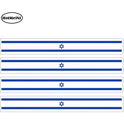HotMeiNi 13cm x 1.7cm 4pcs Car Stripe Motorcycle Racing Flag Sticker Skateboard Decal Bike Moto Tuning Israel Car Stickers