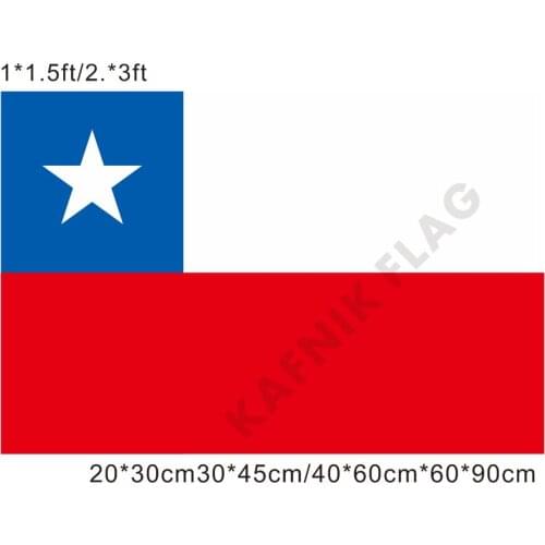 KAFNIK,free shipping 20*30cm/30*45cm/40*60cm/60*90cm small flags Chile National Flag for Countries World Event Decorative Flags