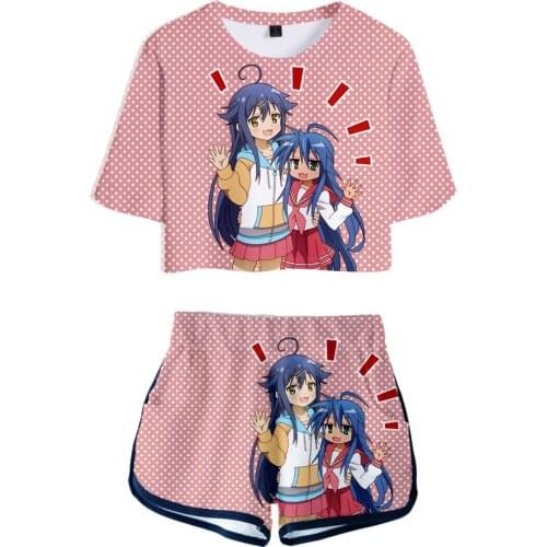 Anime Hinako Note 3D Summer Women Sets Sexy Short Tops+shorts Elastic Waist Suit Punk Y2K Girl Two Piece Sets Kawaii Clothing
