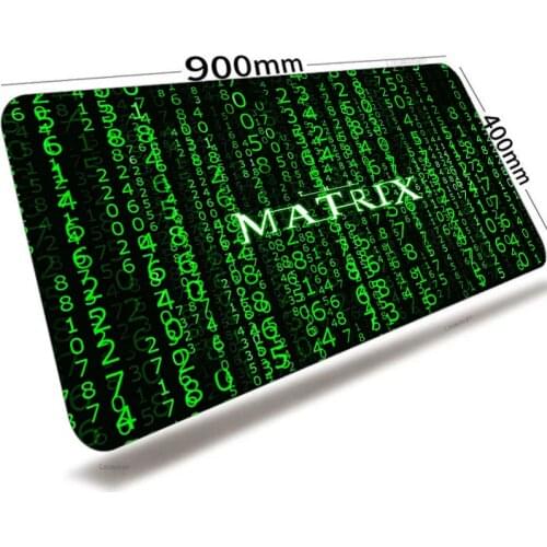 Matrix Binary Code Mouse Pad Gaming Accessories Table Gabinete Gamer Keyboard Desk Mat 900x400 Mousepad Computer Laptop Carpet