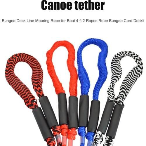Marine Mooring Rope for Boat 4 ft Elastic Bungee Dock Line Anchor Rope Bungee Cord Dockline Boats Kayak Water Accessories