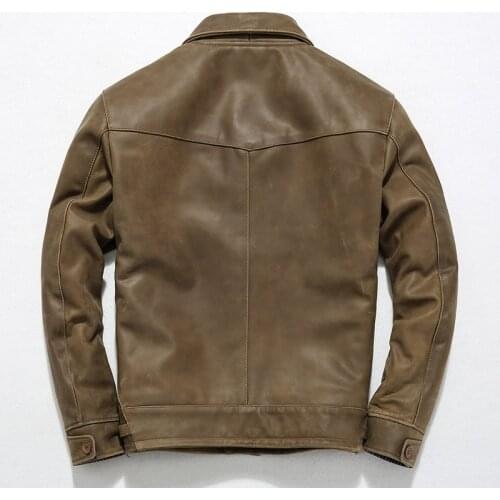 Real 200% Leather Coat Men Autumn Winter Streetwear Genuine Leather Jacket Vintage Moto Biker Mens Leather Jackets 224466