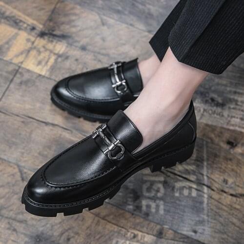 Mens Leather Shoes Casual Business Dress Formal Dress Oxford Shoes Pointed Toe Slip-on Men Shoes Party Office Shoes Men