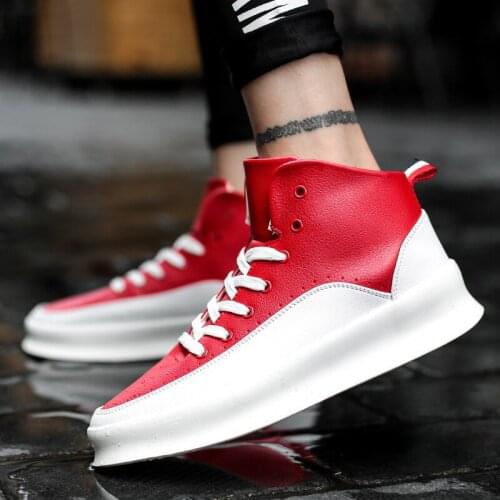 2019 Autumn Men Casual shoes Hard-Wearing high-top Shoes Men Vulcanized shoes Lace-up Trend Men Flats Shoes Breathable A5-61