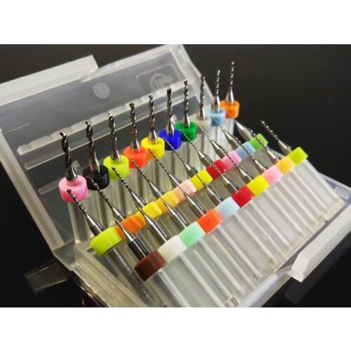 10Pcs Set 0.1-2.0mm PCB Micro Drill Bits for PCB SMT CNC board 1/8" shank Tungsten alloy drill bit Hand Tool Sets